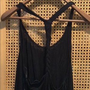 Braided tie drop back tank top